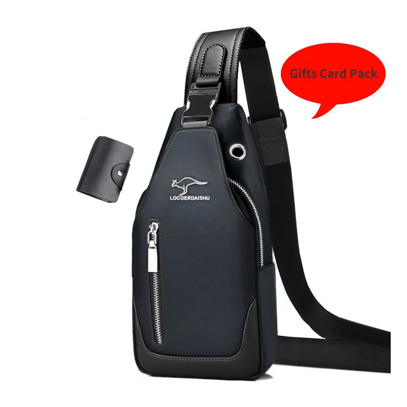Men's Waterproof Oxford Chest Bag – Korean Style Casual Sport Crossbody Shoulder Messenger Bag