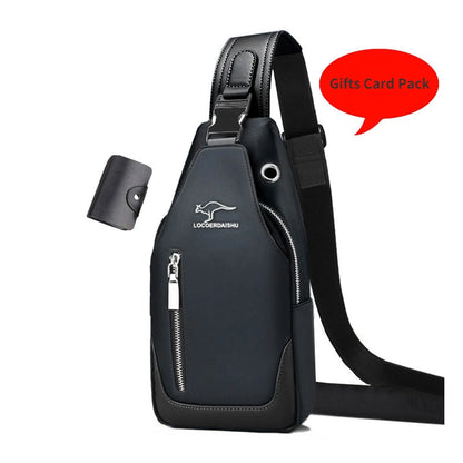 Men's Waterproof Oxford Chest Bag – Korean Style Casual Sport Crossbody Shoulder Messenger Bag