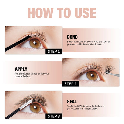 GEMERRY 10ml 2-in-1 Lash Bond & Seal Glue — Waterproof Long-Lasting Adhesive for DIY Cluster Eyelash Extensions