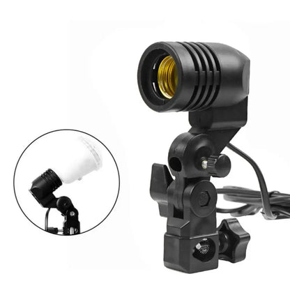 E27 Light Bulb Stand - 1.8m Cable Socket Holder with Umbrella Mount for Photography Lighting Setup
