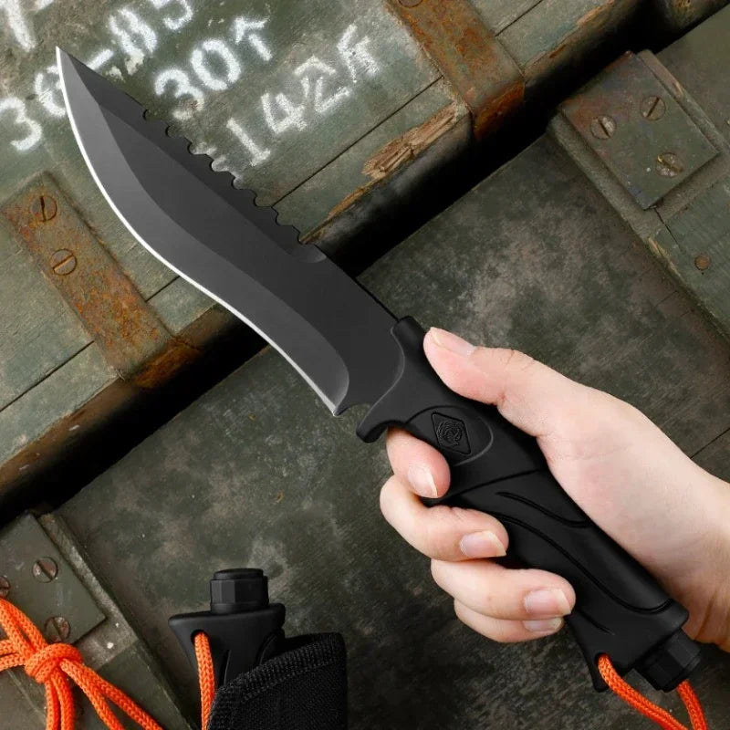 Outdoor Tactical Straight Knife — Portable EDC Survival & Self-Defense Tool