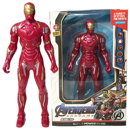 17cm Marvel Spider-Man & Iron Man Action Figures – Luminous Anime Toys for Kids & Collectors