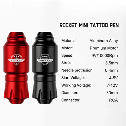 DM Wireless Tattoo Kit – Complete Rotary Tattoo Pen Set with Mini Rocket Machine, Battery, Needles, Ink & Power for Permanent Makeup