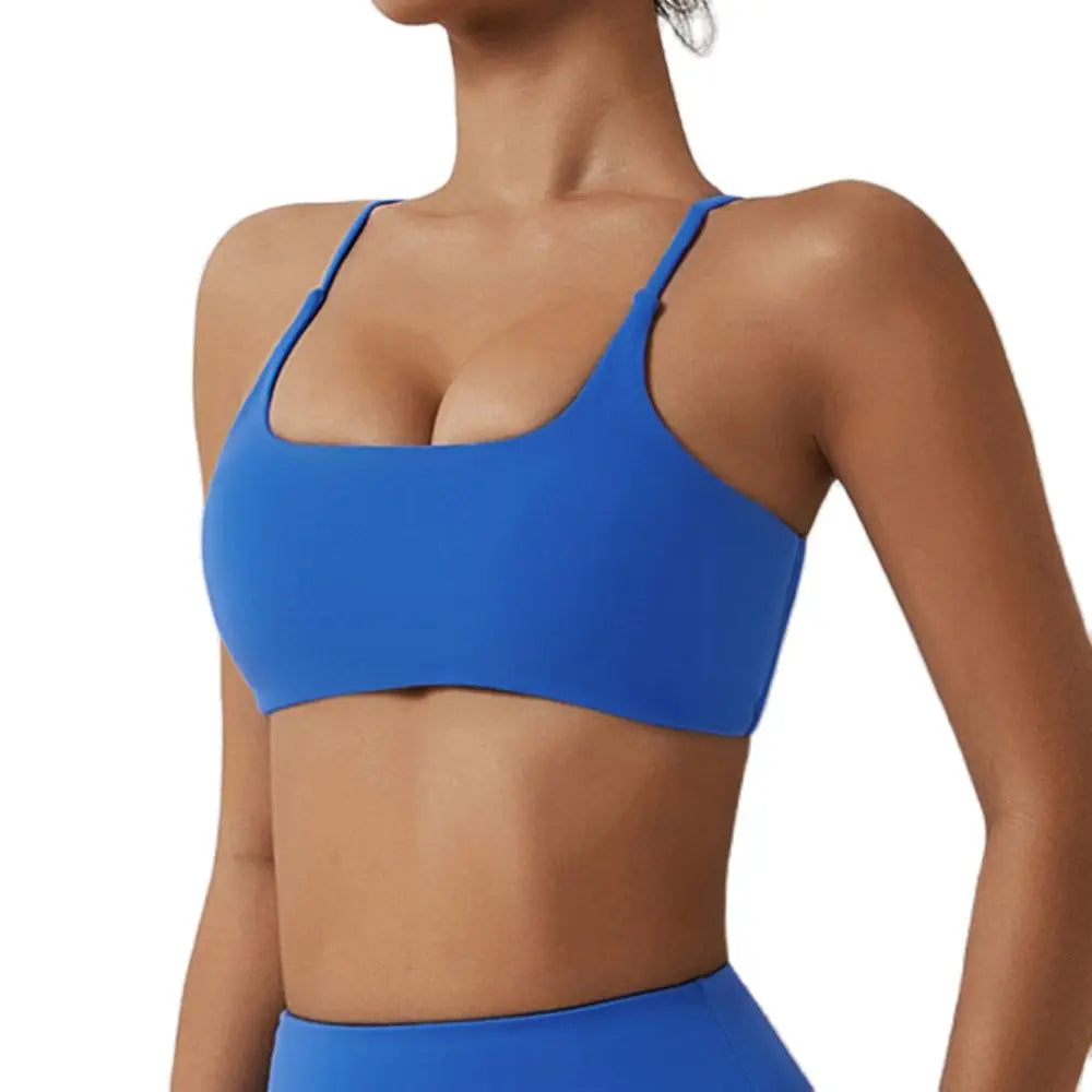 Stay Supported and Stylish: NCLAGEN Ladies Sports Bra with Sexy Criss Cross Straps - High Impact Support for Yoga, Running, and Fitness