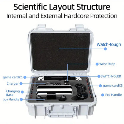 Explosion-Proof Hard EVA Suitcase for Nintendo Switch OLED - Waterproof Storage Bag with Shoulder Strap