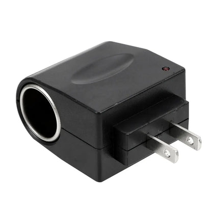 AC 220V to DC 12V Car Cigarette Lighter Adapter - Auto Accessories Converter with EU/US Plug, Black Interior Parts