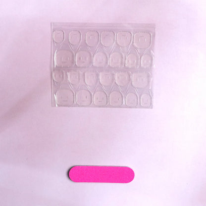 24-Piece Black Square Press-On Nails - Long Ballet Almond False Nail Tips for Women & Nail Art