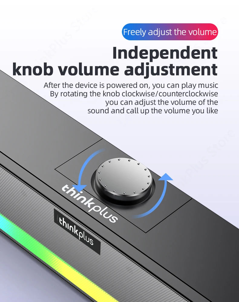 Lenovo TS33 Bluetooth 5.0 Speaker - Original Desk Subwoofer with AUX, Surround Sound for Home & Movies