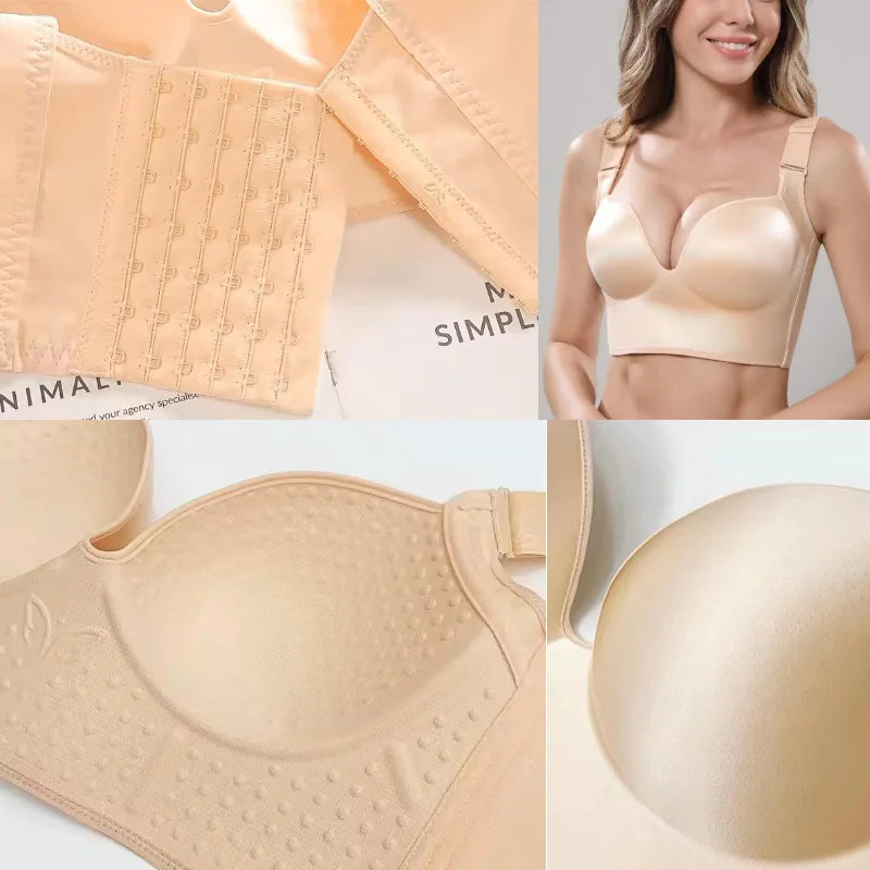 Wireless Push-Up Bra for Women – Full Coverage Adjustable Plus Size Lingerie (38-50 C-E)