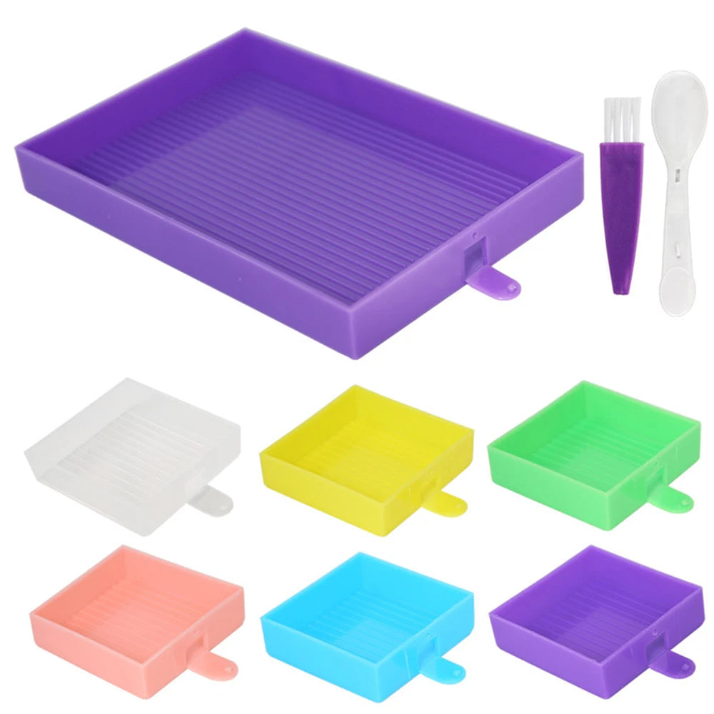 6-Grid Diamond Painting Accessory Tray Kit – Large Capacity Plate for Nail Art, Beading, and Cross Stitch