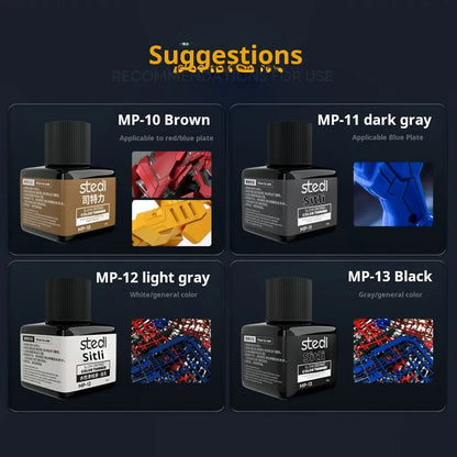 Stedi MP-10~MP-13 Weathering Acrylic Paint – 40g Gundam & Military Model Panel Line Painting Tool for DIY Hobby Crafts