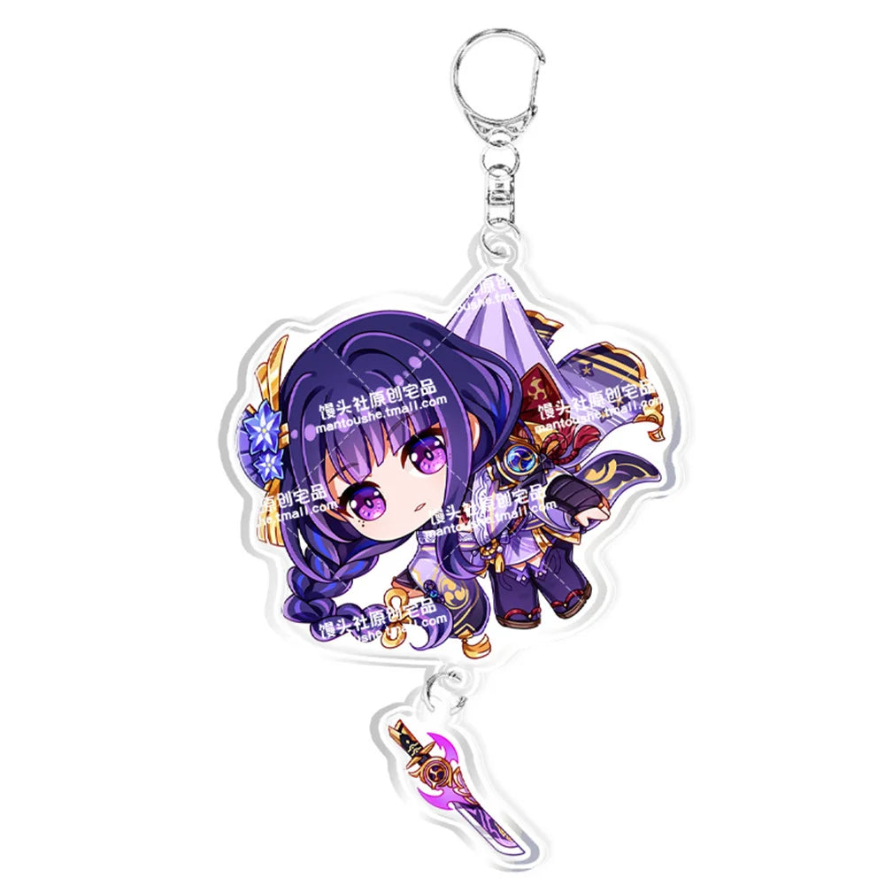 Anime Game Keychain – Atataki Itto, Kunikuzushi, Xiao, Tartaglia & Kazuha Cat Series Cosplay Key Chain