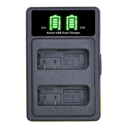 EN-EL14/EN-EL14a Battery Charger – Compatible with Nikon D5200, D3100, D3200, D5100, P7000 Series