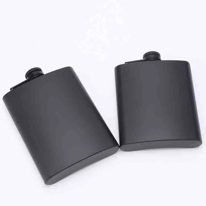 304 SS Portable Hip Flask – Black Whiskey, Vodka, Wine Bottle (6-12oz), Outdoor Bar Party Drinking Utensil