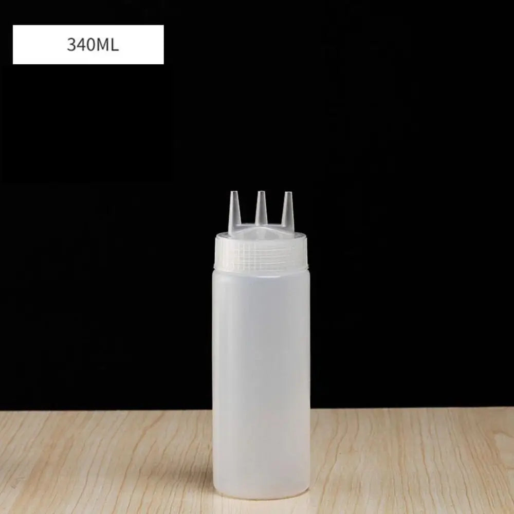 Plastic Squeeze Sauce Bottle – Graduated Jam & Salad Container with 3 Nozzles