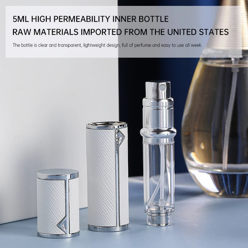 Louischanzl Premium PU Leather Perfume Sprayer – 5ml Travel Atomizer Bottle for Tight-Sealing Fragrance