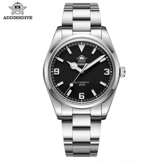 ADDIESDIVE Luxury Men’s Automatic Watch — BGW9 Luminous Bubble Mirror, Sapphire Glass, 100M Waterproof Steel Analog Timepiece