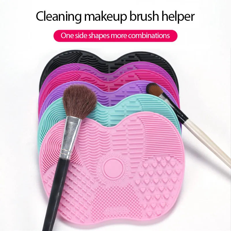 Silicone Makeup Brush Cleaner Pad - Cosmetic Washing Mat for Foundation Brushes - Efficient Cleaning and Scrubbing Tool