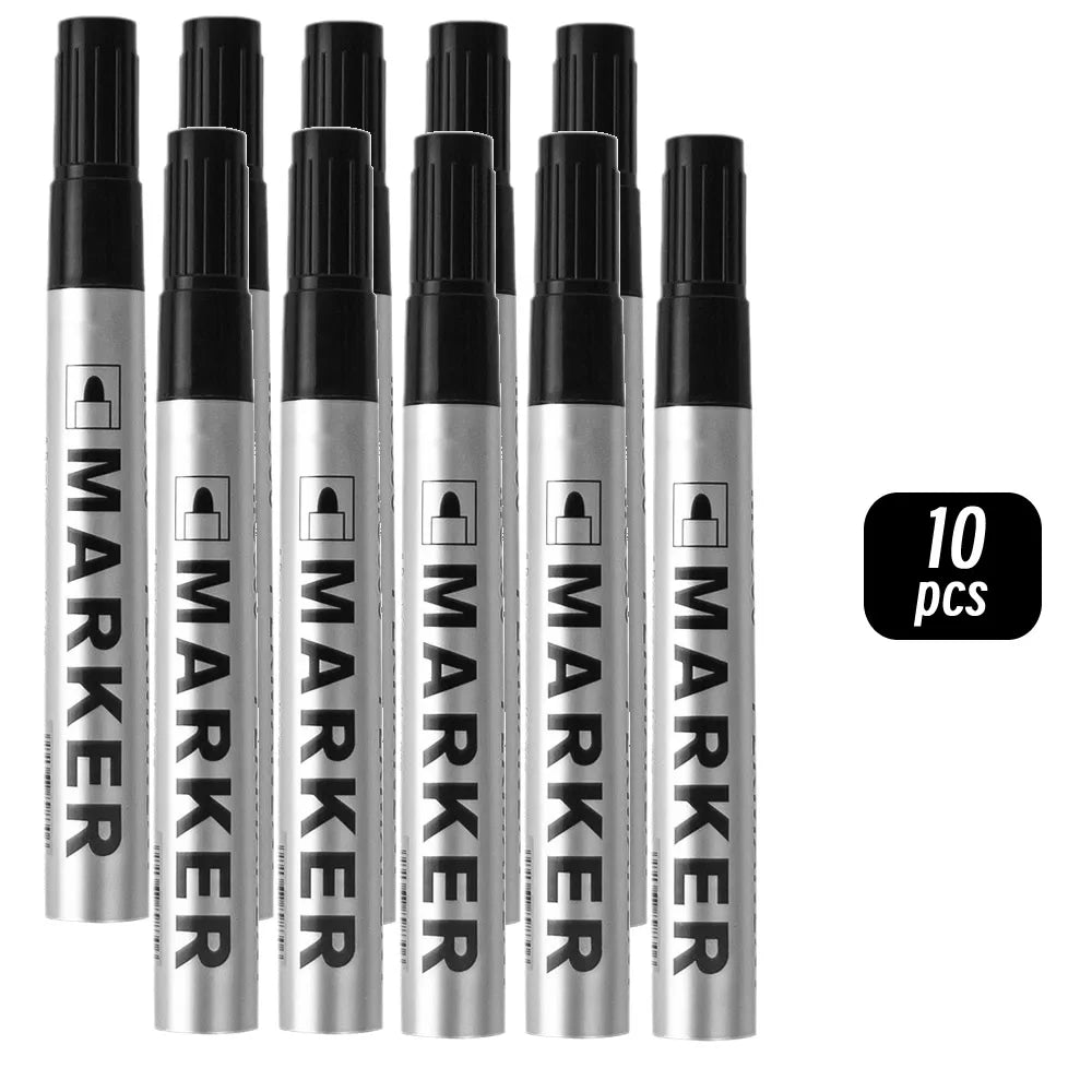 Permanent Waterproof Paint Marker Pen – Quick-Dry Black Ink for Tires, Oily Surfaces & Signature Writing Stationery Tool