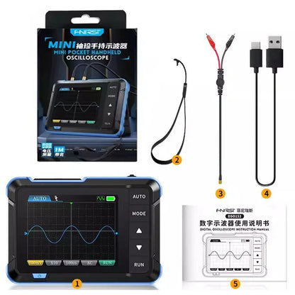 FNIRSI DSO152 Mini Oscilloscope - Handheld Digital Scope with 2.8" Display, Auto Adjust, PWM & Square Wave Output, 800Vpp