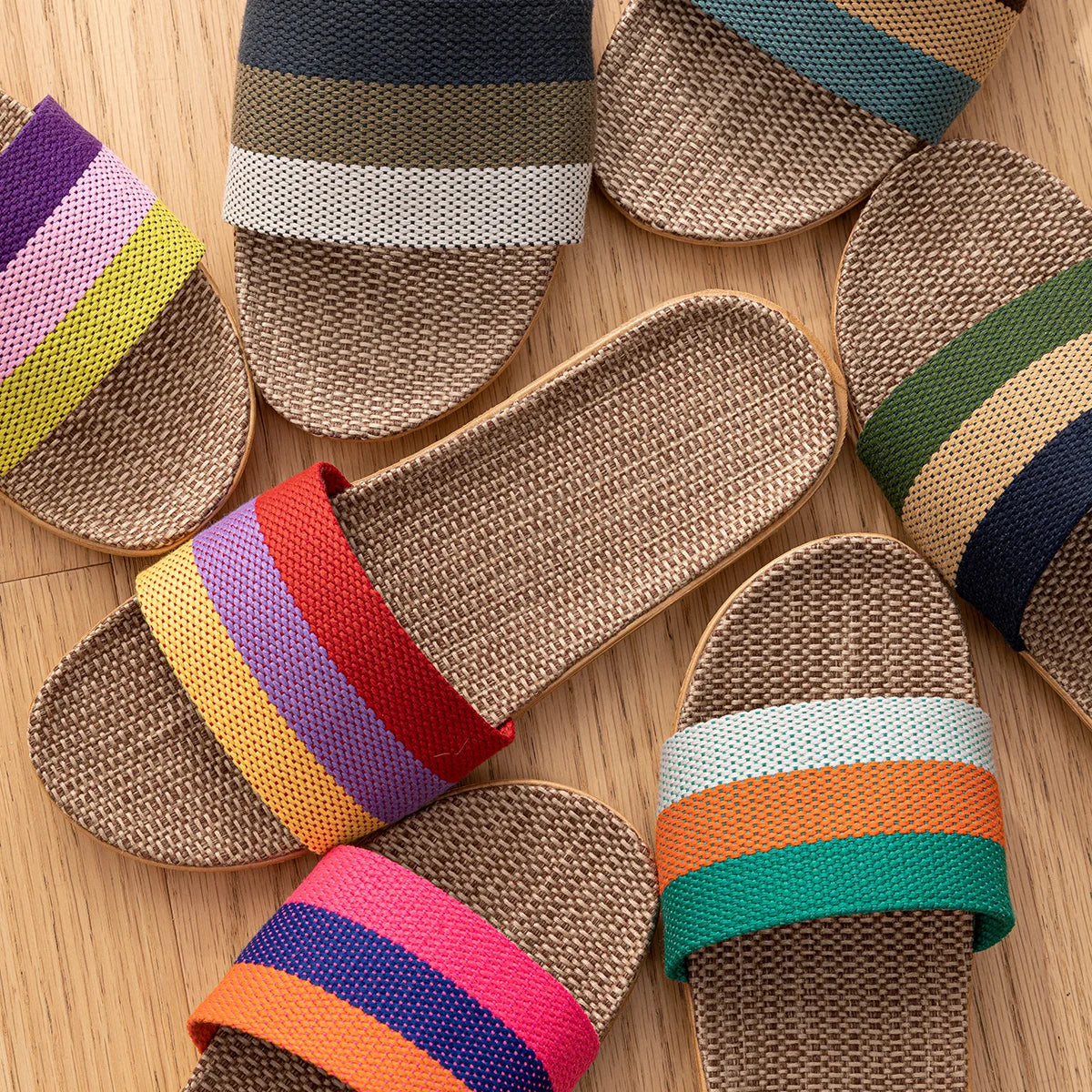 Unisex Fabric Summer Slippers – Breathable Soft Slip-On Indoor Home Shoes