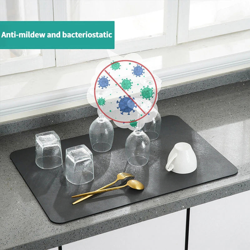 Absorbent Coffee Mats | Solid Color Tableware, Dish Drying Pad, Bottle Placemat & Kitchen Floor Rug