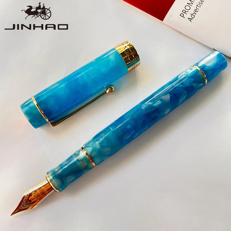 Jinhao 100 Celluloid Fountain Pen – Classic Style Fine Nib with Refillable Converter | Smooth Writing Instrument