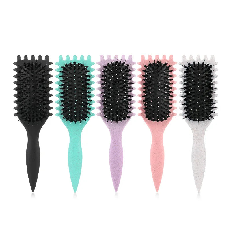 Salon Curly Hair Styling Brush – Detangling & Shaping Tool for Men’s and Women’s Curls