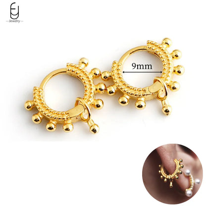 925 Sterling Silver Gold Tassel Earrings - Vintage Crystal Long Chain Hoop Jewelry for Women