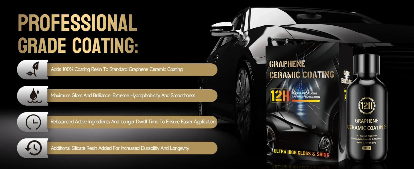 Graphene Ceramic Coating – 12H/20H Self-Healing UV Protection for Professional Car Detailing (10+ Years)