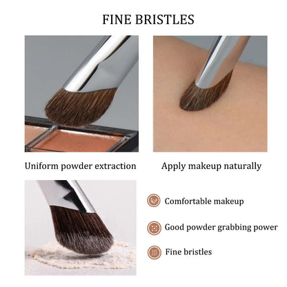Scythe Nose Shadow & Beveled Highlighter Blending Brush - Beauty Tool for Precision Contouring