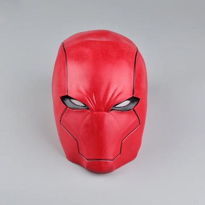 Red Hood Superhero Cosplay Mask — Latex Helmet for Adults, Halloween, Carnival & Masquerade Costume Prop