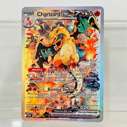 Ash’s Charizard ex Holographic Card – 0006/1025 English Foil Texture Anime Collectible Card