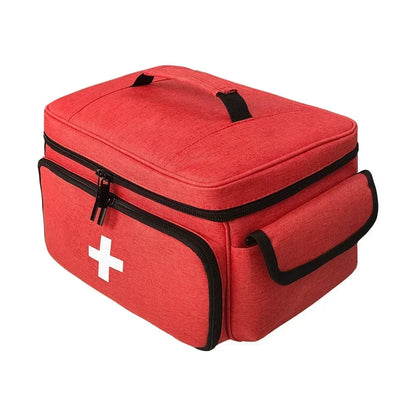 Travel First Aid Kit Bag — Multifunctional Medical Storage Organizer with Layered Medicine Boxes