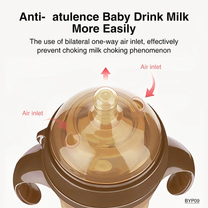 150ML/250ML Portable Baby Bottle – Silicone Feeding Bottle with Handle, Drop-Resistant & BPA Free for Newborns