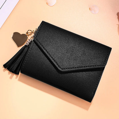 Women's RFID Leather Wallet - Compact Luxury Mini Purse With ID Window, Purple Letter Pattern & Card Holder Design