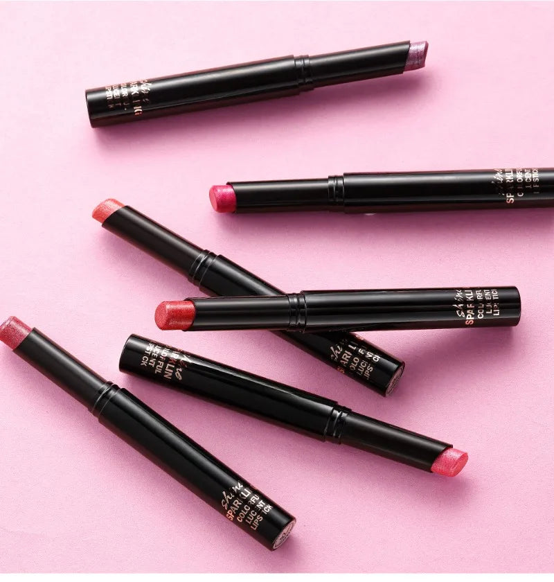 Diamond Pearlescent Waterproof Lipstick – Long-Lasting Matte Velvet Red Lip Makeup Cosmetics