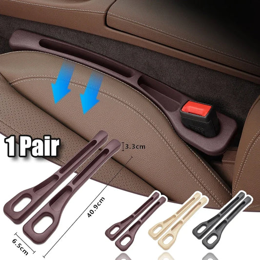 2PCS Universal Car Seat Gap Filler Organizer - PU Leather Waterproof Anti-Drop Storage Strip
