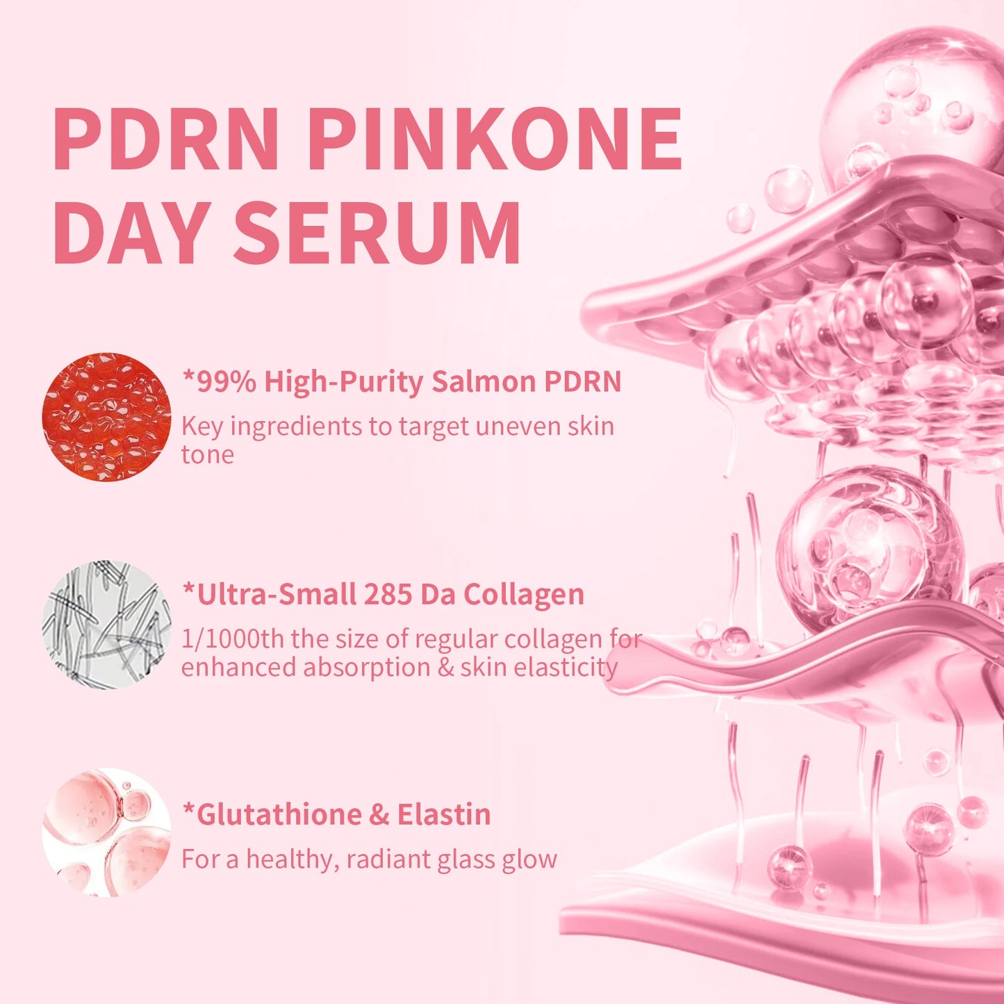 10pcs PDRN Pink One-Day Serum – Deep Moisturizing, Repairing, Brightening & Anti-Sagging Skin Care Essence