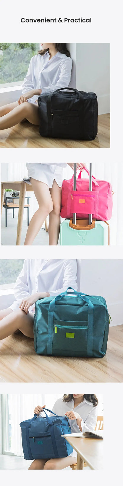 Fashion Foldable Travel Duffel Bag — Lightweight Weekender Tote for Men & Women, Carry-On Luggage Bag