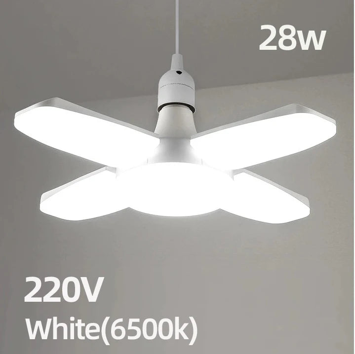 E27 Foldable LED Fan Bulb - 40 LED 110V/220V High Brightness Ceiling Light for Home Garage Warehouse