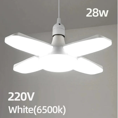 E27 Foldable LED Fan Bulb - 40 LED 110V/220V High Brightness Ceiling Light for Home Garage Warehouse