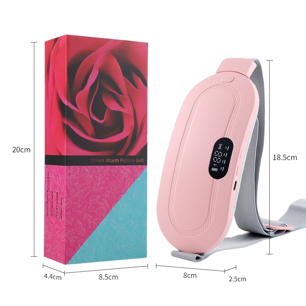 Electric Heating Pad for Women – Menstrual Cramp Relief Vibrator, Period Pain Massager & Abdominal Belt Warmer