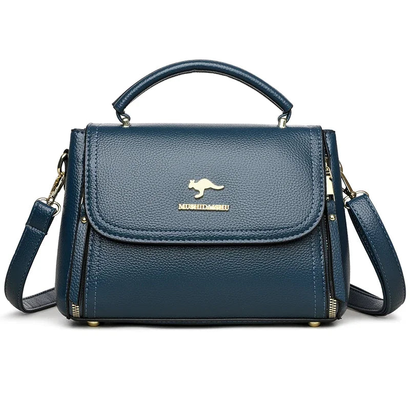 Women’s Soft Leather Top-Handle Bag – Luxury Shoulder Messenger Handbag & High-Quality Purse