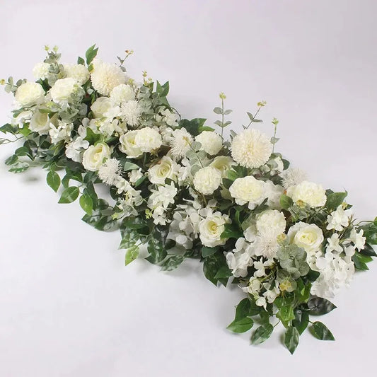 100cm Luxury White Rose Artificial Flower – Wedding Table Centerpiece, Backdrop Wall & Stage Arch Floral Decor for Parties