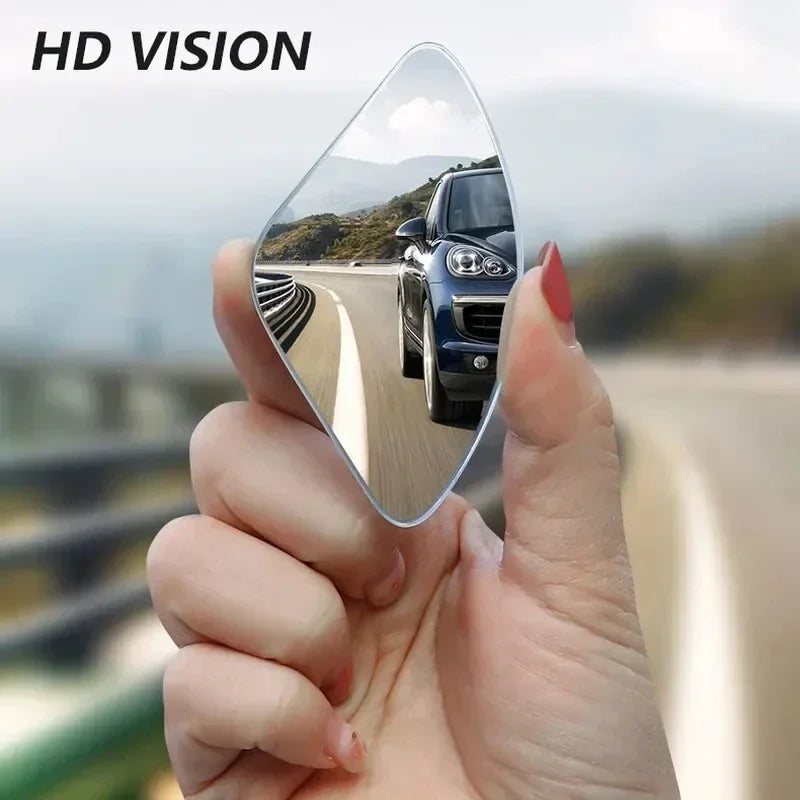 2pcs Car Blind Spot Mirrors - 360° Adjustable HD Wide Angle Frameless Rearview Auxiliary Round Mirrors