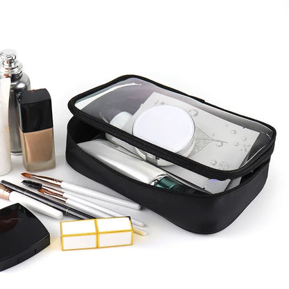 Waterproof Clear PVC Makeup Bag – Travel Cosmetic Organizer Pouch for Women & Men, Toiletry & Brush Storage Case