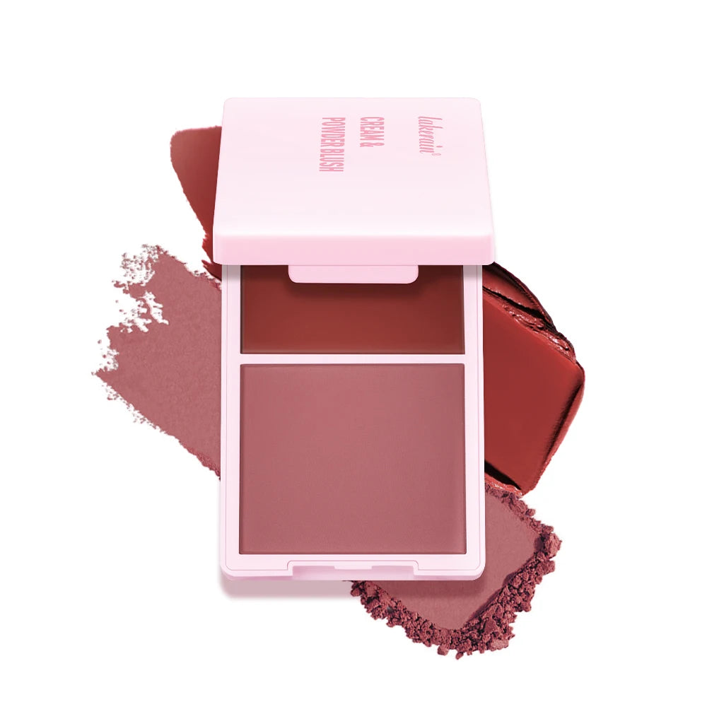 Juvia’s Blush Cream Powder Makeup - High Pigment Matte Rose Blush Duo with Long-Lasting Natural Finish Cosmetics