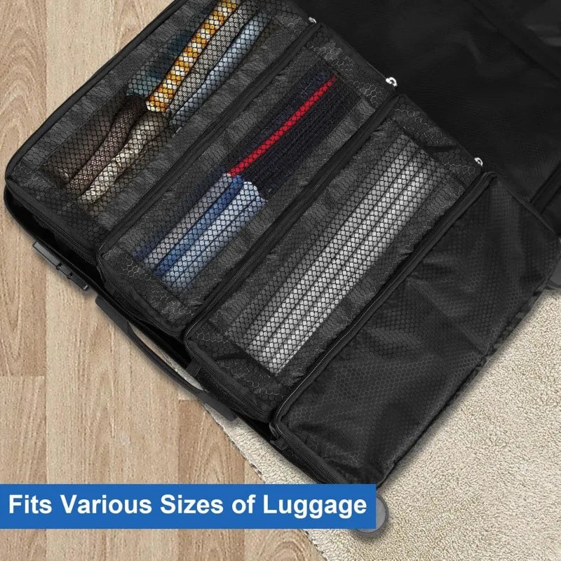 High-Capacity Travel Suitcase Organizer – Hanging Shelve & Packing Cube Collapsible Storage Bags