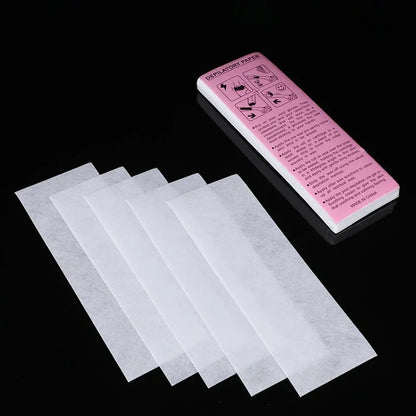 200/100PCS Nonwoven Wax Strips – High-Quality Hair Removal Paper for Body, Legs & Arms, Epilator Wax Paper Roll